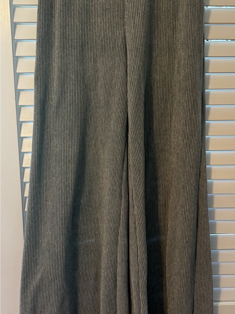 Anthropologie Metallic-Striped Knit Top in Gray and Gold